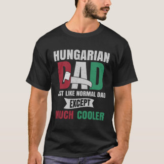 T-shirt Hongrois pour hommes papa avec drapeau de la Hongr