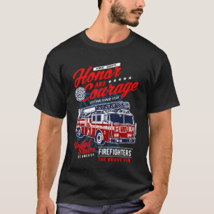 T-shirt Honneur et Courage Pompiers Sapeurs-Pompiers Camio
