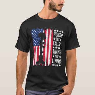 T-shirt Honneur Le Fallen Merci Living Usa Drapeau Memoria