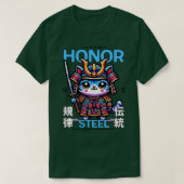 T-shirt Honorer Samurai cat Worrior (Design devant)