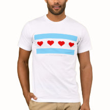 T-shirt honorifique de drapeau de visite de coeur