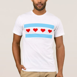 T-shirt honorifique de drapeau de visite de coeur