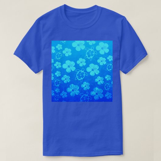 T-shirt Honu Hawaïen Et Hibiscus Triblend (Design devant)
