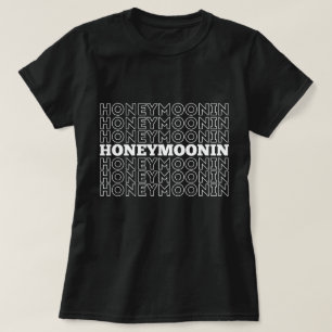 T-shirt Hooneymoonin branché hubby wifey jeunes mariés vac
