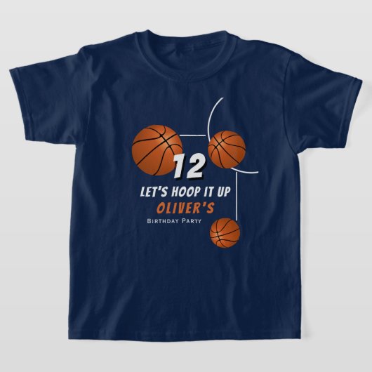 T-shirt Hoop it up Basketball Ball Anniversaire de enfant (Poser)