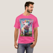 T-shirt "Hooves magiques : le cochon de licorne arc-en-cie (Devant entier)
