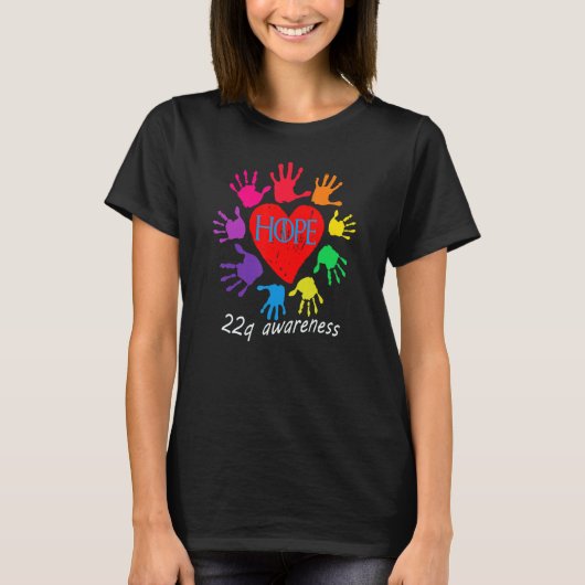 T-shirt HOPE 22q awareness , diGeorge syndrome ,funny desi (Devant)