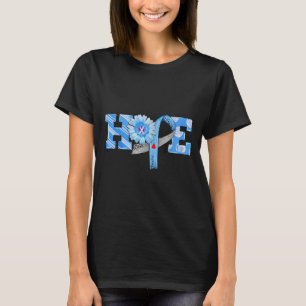 T-shirt Hope Blue Ribbon Sunflower T1d Sensibilisation au