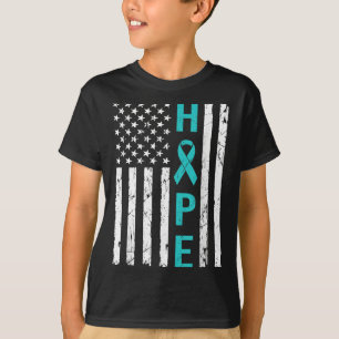 T-shirt Hope Cervical Cancer Awareness Usa Flag Support Th