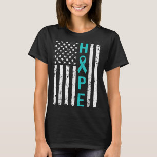 T-shirt Hope Cervical Cancer Awareness Usa Flag Support Th