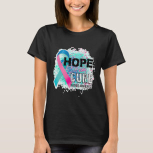 T-shirt Hope Cure rose Turquoise violet ruban