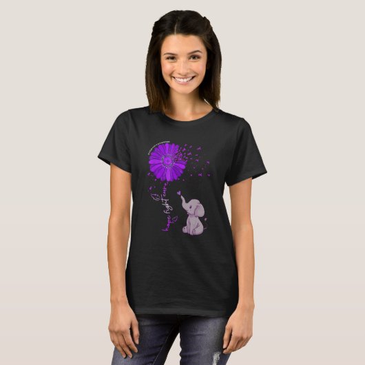 T-shirt Hope Fight Cure Alzheimer's Awareness Purple Flowe (Devant entier)