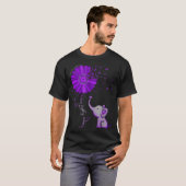 T-shirt Hope Fight Cute Elephant Alzheimer's Purple Ribbon (Devant entier)