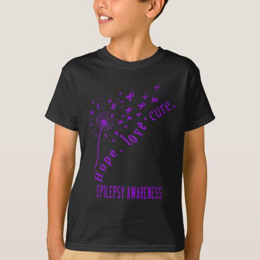 T-shirt Hope Love Cure Epilepsy Awareness T (Devant)