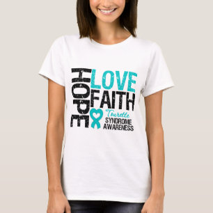 T-shirt Hope Love Faith Tourette Syndrome