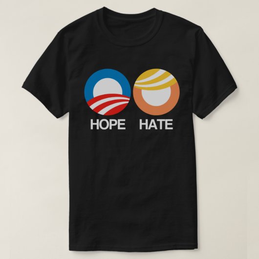 T-shirt HOPE (Obama) contre HATE (Trump) (Design devant)