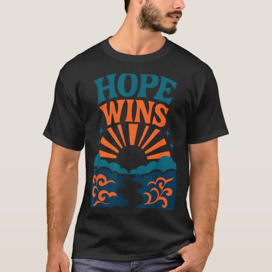 T-shirt Hope Wins Romans 15_13 Sunrise Ocean Christian  (Devant)