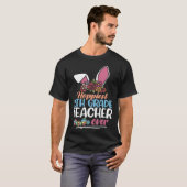 T-shirt Hoppiest 5th Grade Teacher Ever Bunny Ear Red Plai (Devant entier)