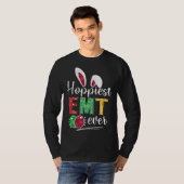 T-shirt Hoppiest EMT Ever Bunny Ears Buffalo Plaid Easter (Devant entier)