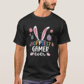 T-shirt Hoppiest Gamer Ever Festival Bunny Ears Easter Egg (Devant)