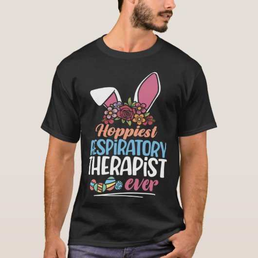 T-shirt Hoppiest Respiratory Therapist Ever Bunny Ear Red  (Devant)