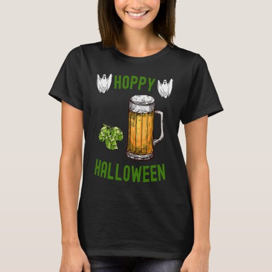T-shirt Hoppy Halloween Beer IPA Drinkers Ghost Hops Drin (Devant)