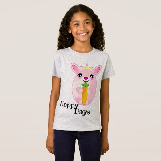 T-Shirt Hoppy Happy Day Bunny Fluffy Cute Tail Animal (Devant entier)