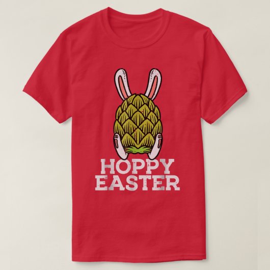 T-shirt Hoppy Hops Funny Hops Bunny Craft Homebrew Plante (Design devant)