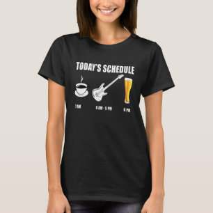 T-shirt Horaire du jour Guitare café bière Guitare électri