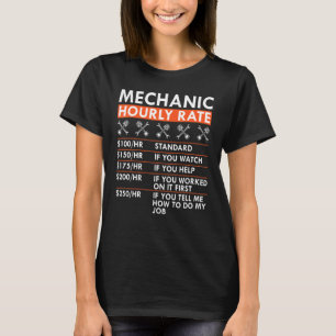 T-shirt Horaire Mécanique Fente De Poignée Piston Garage D