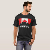 T-shirt Horizon canadien d'Edmonton de drapeau (Devant entier)