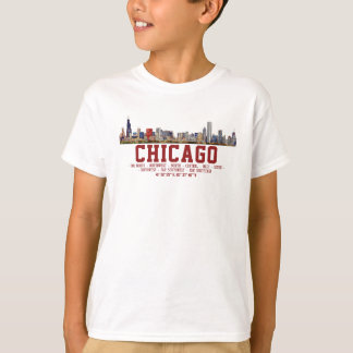 T-shirt Horizon de Chicago. Noms de zones et coordonnées