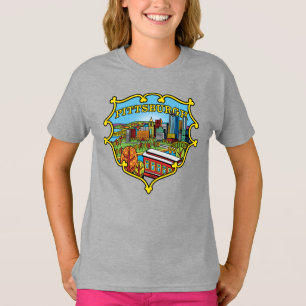 T-shirt Horizon de Pittsburgh dans le bouclier de ville