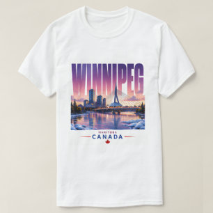 T-shirt Horizon de Winnipeg Canada Rivière Frontale Voyage