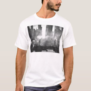 T-shirt Horizon noir et blanc graveleux vintage de Smokey
