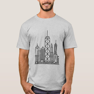 T-shirt Horizon urbain minimaliste en lignes géométriques