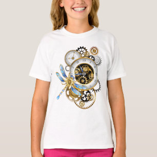 T-shirt Horloge à vapeur avec libellule mécanique