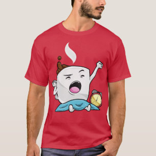 T-shirt Horloge d'alarme avec tasse de café