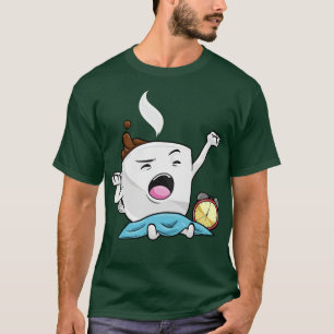 T-shirt Horloge d'alarme avec tasse de café