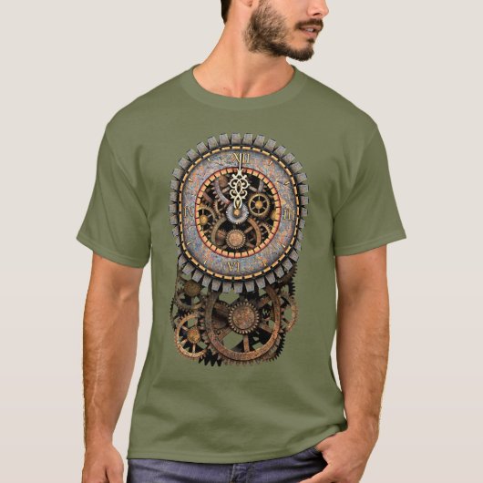 T-shirt Horloge et vitesses de Steampunk (Devant)