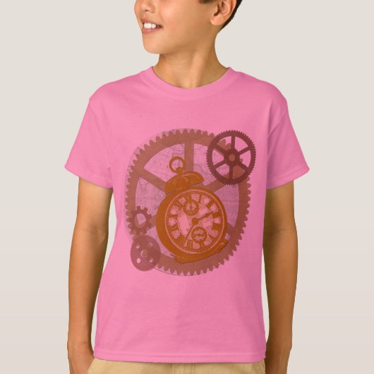 T-shirt Horloge et vitesses de Steampunk (Devant)