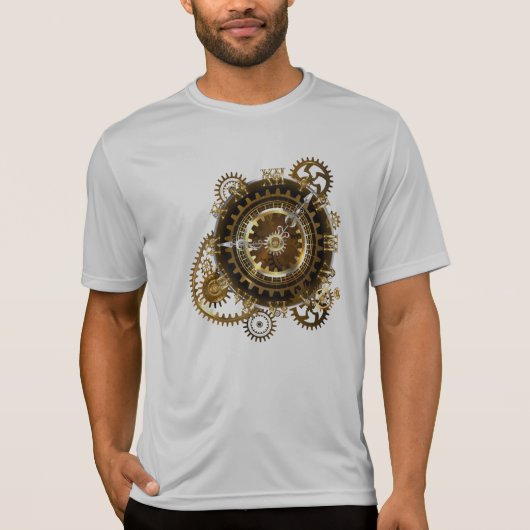 T-shirt Horloge Steampunk avec des engrenages anciens (Devant)