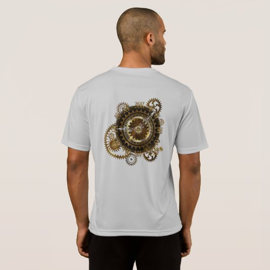 T-shirt Horloge Steampunk avec des engrenages anciens (Dos entier)