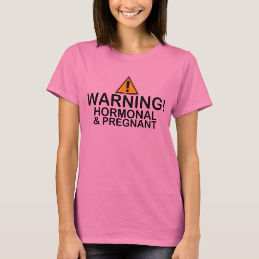 t-shirt hormonal d'avertissement et maternité ence (Devant)