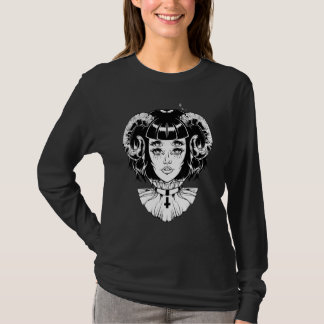 T-shirt Horned Devil Satanic Halloween Glitch Goth Emo Pun