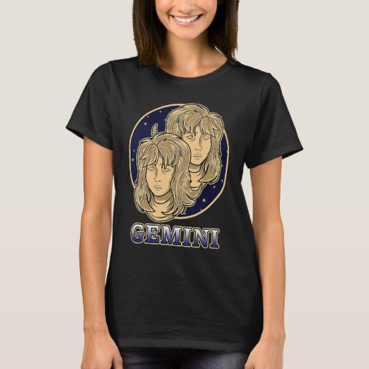 T-shirt Horoscope Écliptique Ascendant Gemini Zodiac Sign (Devant)