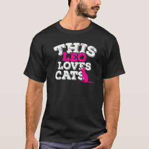 T-shirt Horoscope Signe du Zodiaque Lion Aime les Chats