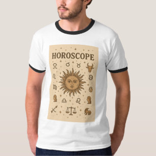 T-shirt Horoscope vintage Zodiac Sun Astrologie Illustrati