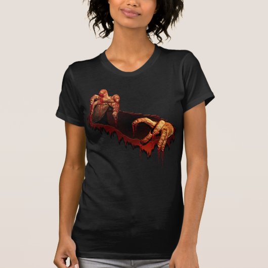 T-shirt Horreur d'Halloween féminin Zombie Te mort (Devant)