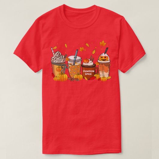 T-shirt Horror Fall Café Jackolantern Halloween Citrouille (Design devant)